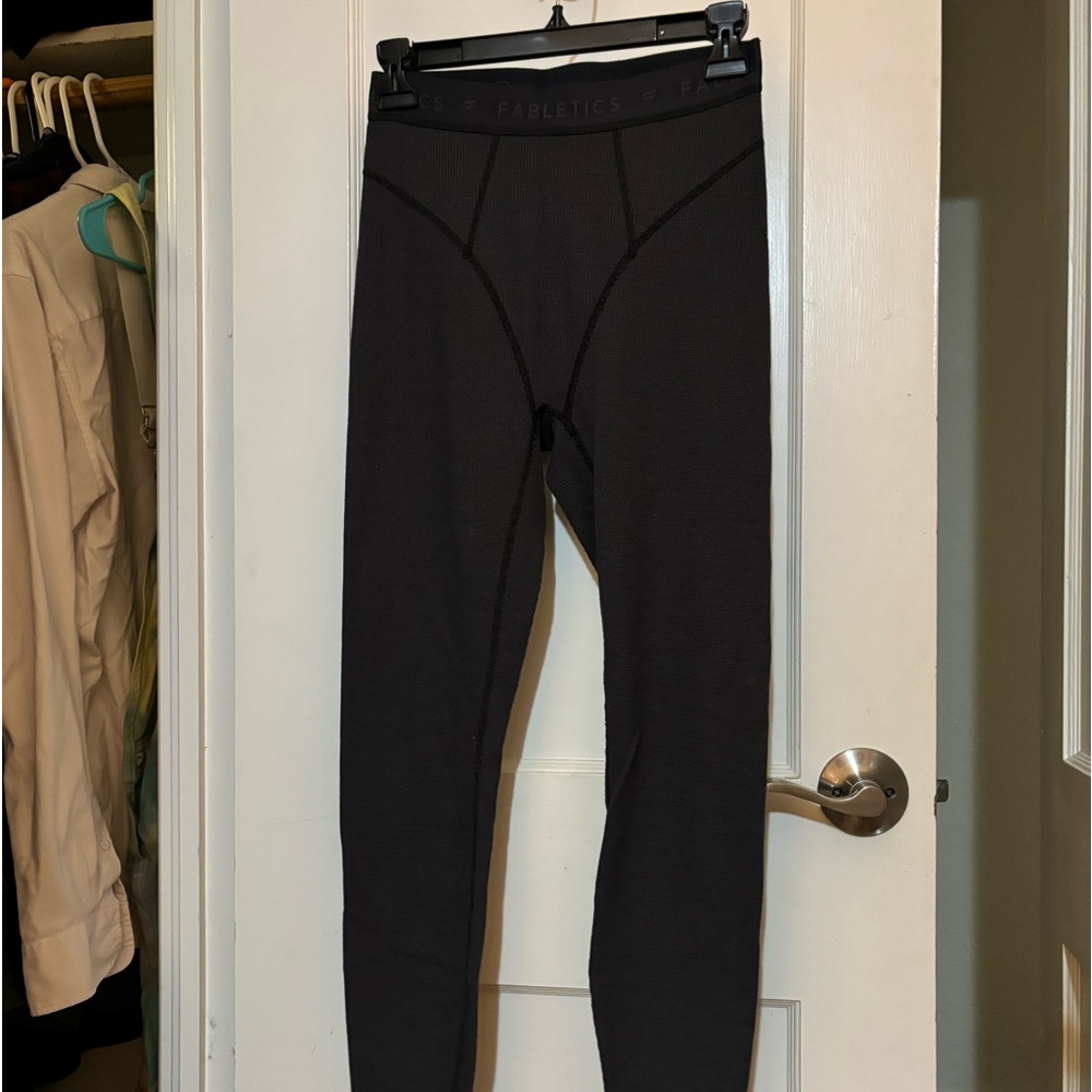 Small Dark Gray Fabletics Waffle High Waisted Leggings